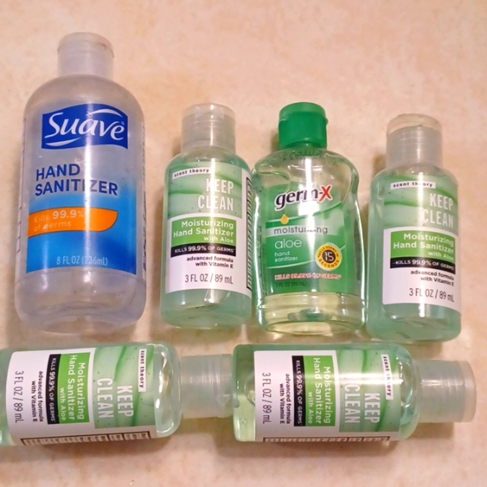 Lot of hand sanitizers